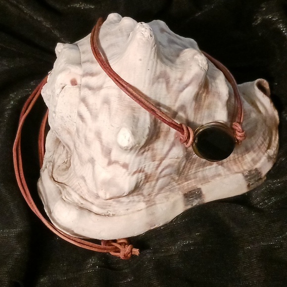 Leather & Black Agate Necklace or Multiwrap Bracelet - Picture 1 of 6